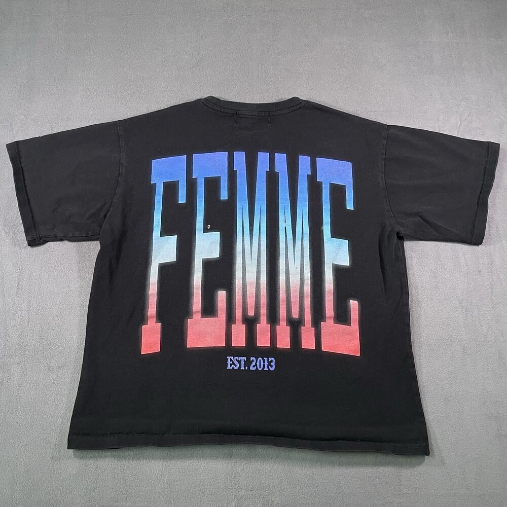Homme Femme Heavyweight Logo Double Sided T Shirt Sz L Luxury Streetwear Hip Hop - Picture 6 of 10